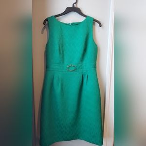 Green knee length dress